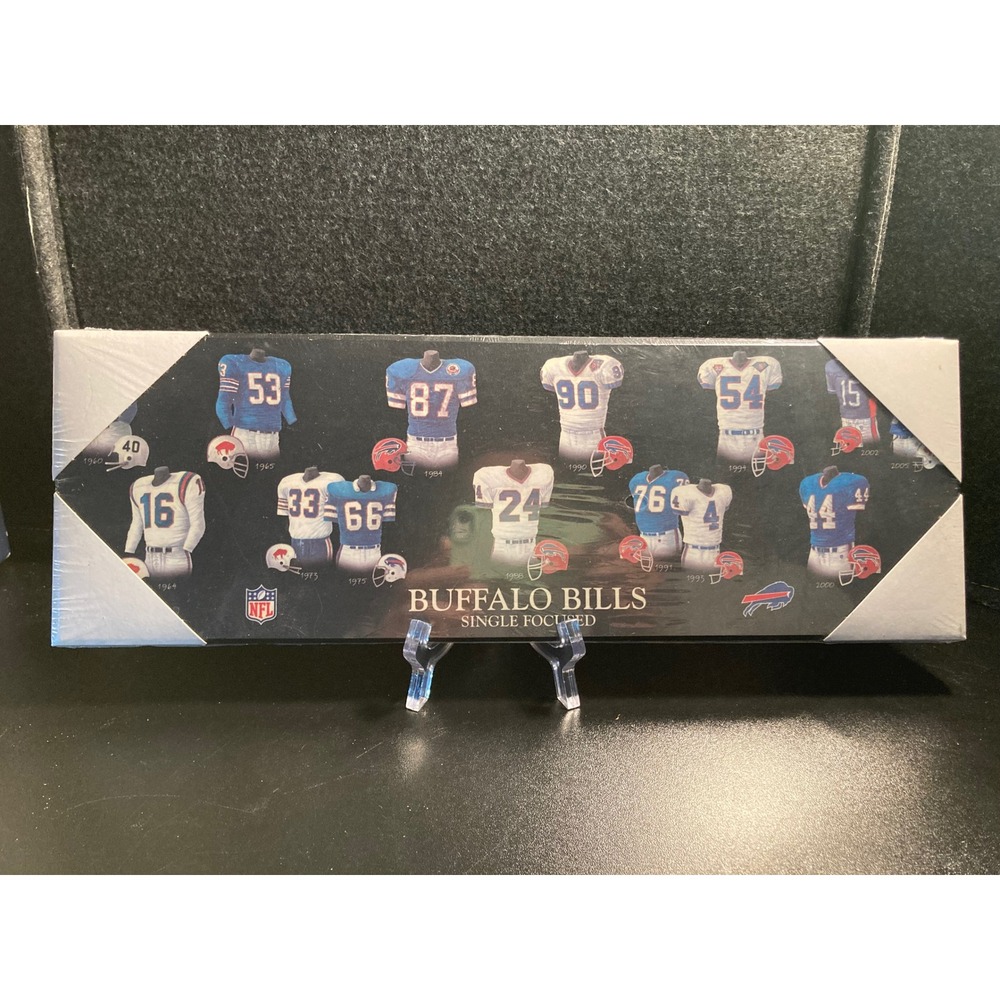 Buffalo Bills NFL Jersey Evolution Wall Plaque 5x15 Single Focused 1960-2005 NEW - Picture 1 of 8
